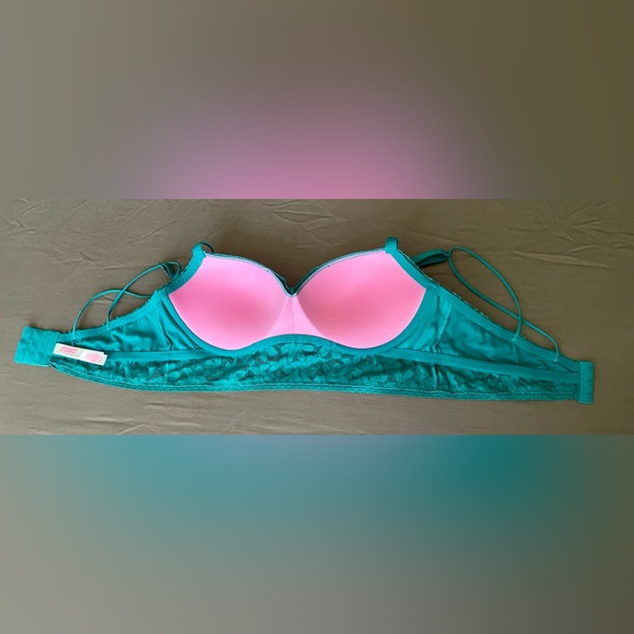 PINK Lace Wired Push Up Bralette - Picture 9 of 13